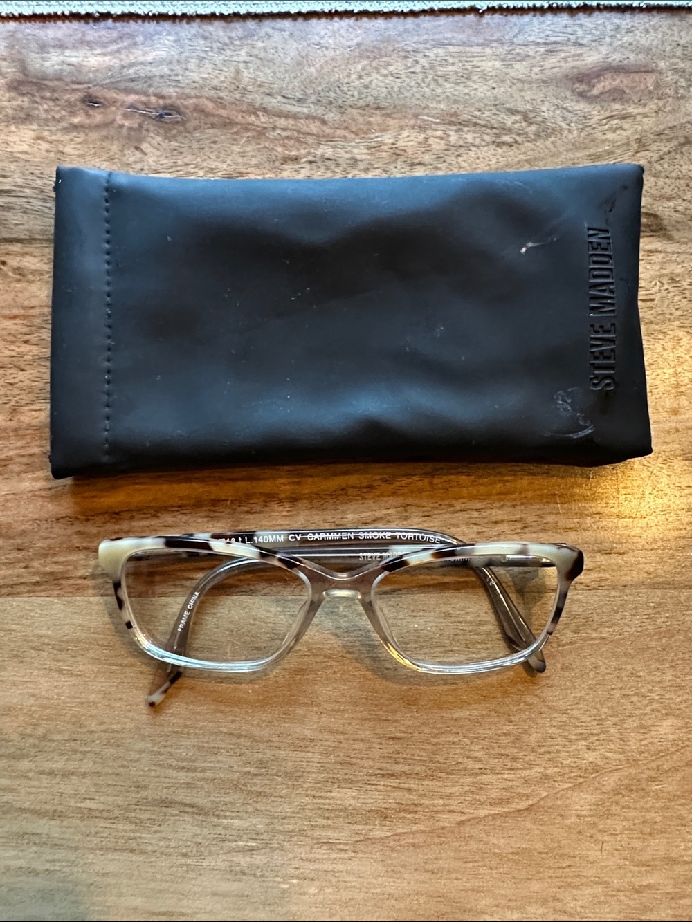 Steve Madden Women’s Clear Smoke Tortoise Eyeglass Frames